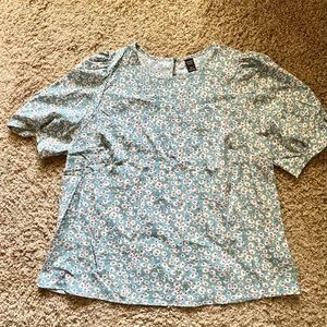 Blue Floral Blouse